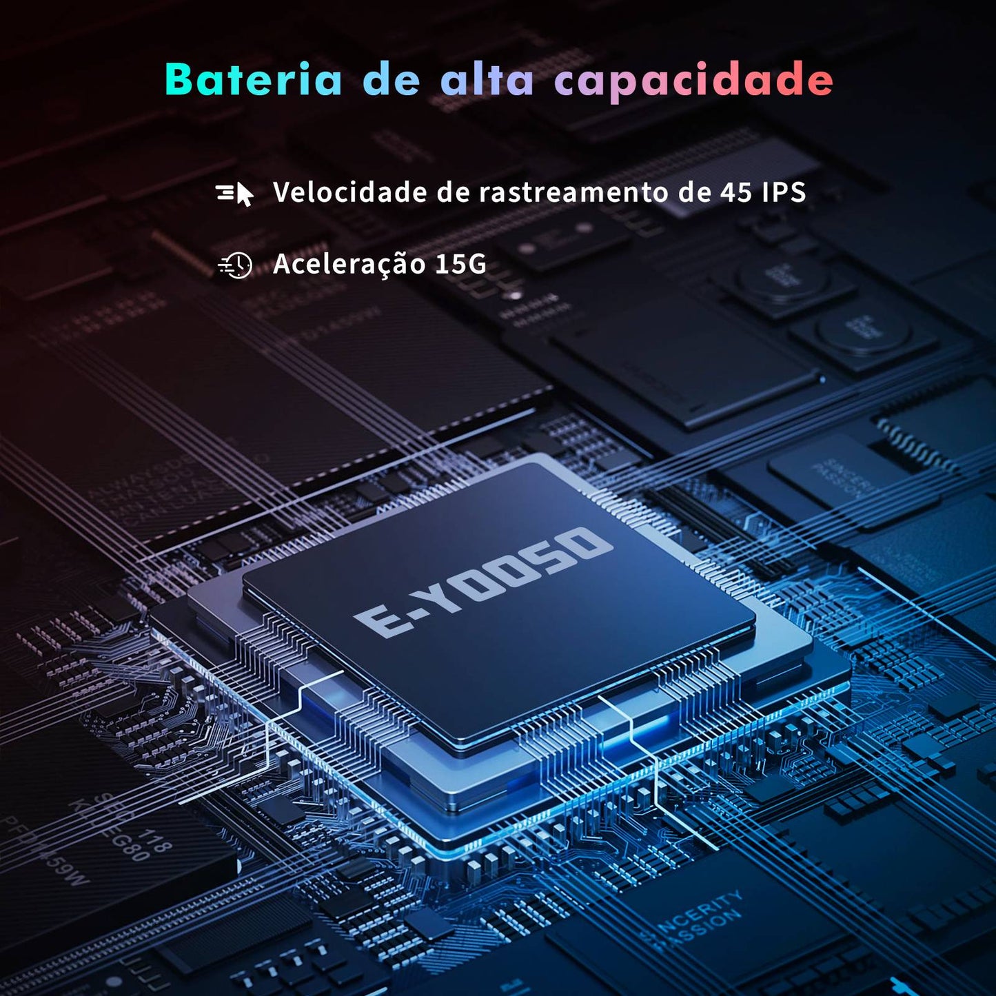 Mouse Gamer Tri-Mode 8000DPI - Bluetooth/2.4G/Cabo, 9 Botões Programáveis, Bater