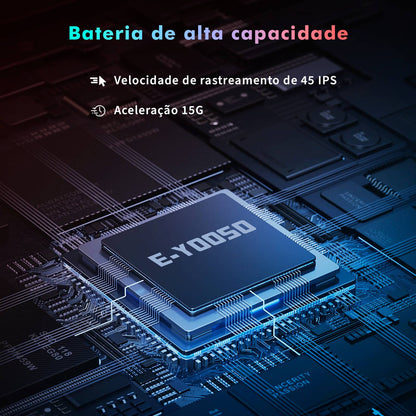 Mouse Gamer Tri-Mode 8000DPI - Bluetooth/2.4G/Cabo, 9 Botões Programáveis, Bater