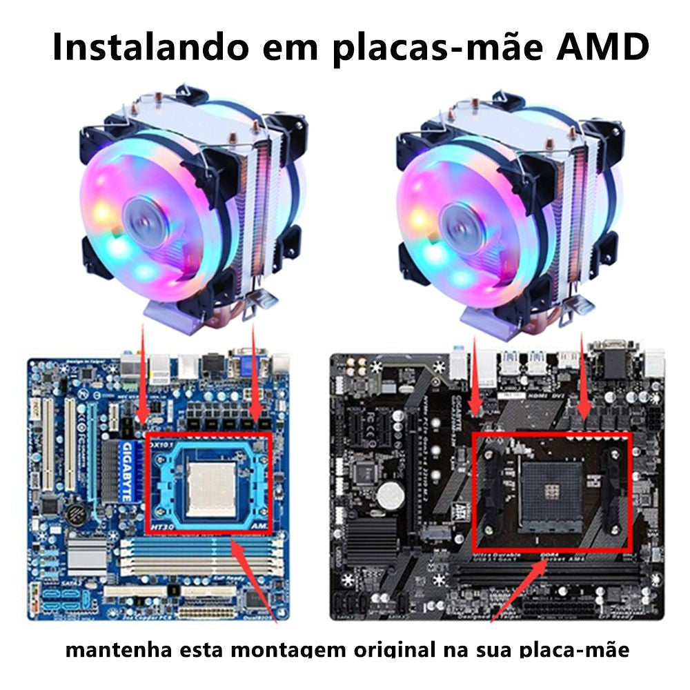 Wovibo Ventilador de Refrigeração da CPU, para Intel 775, 1150, 1151, 1155, 1200