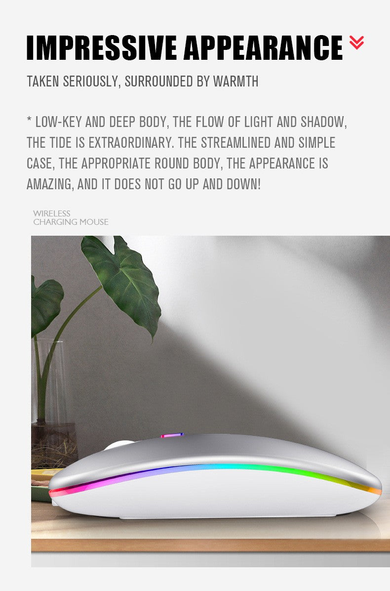 Rato sem fio bluetooth recarregável com 2.4ghz usb rgb 1600dpi mouse para comput